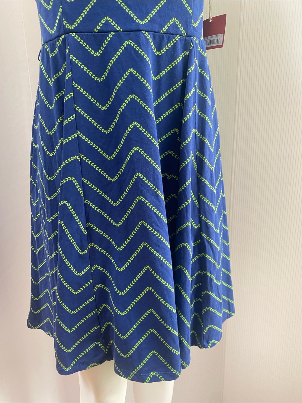 Mossimo Supply Co. Navy Dress with Lime Chevron Pattern - Picture 2 of 7